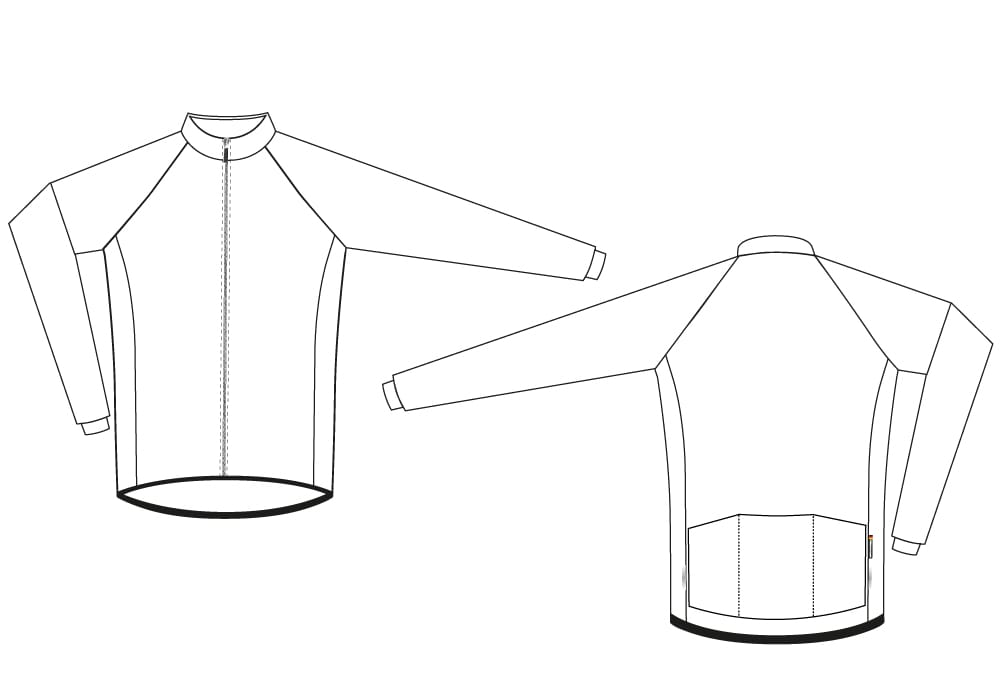 DOWE SuperForm Race Langarm-Trikot Schnittbild