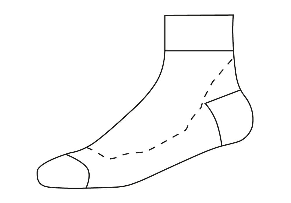 Schnittbild Radsportsocken