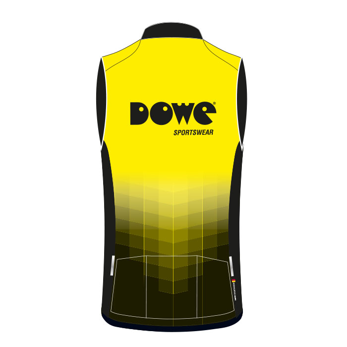 DOWE Sportswear SuperForm Windweste "Promo Race" Rückenansicht
